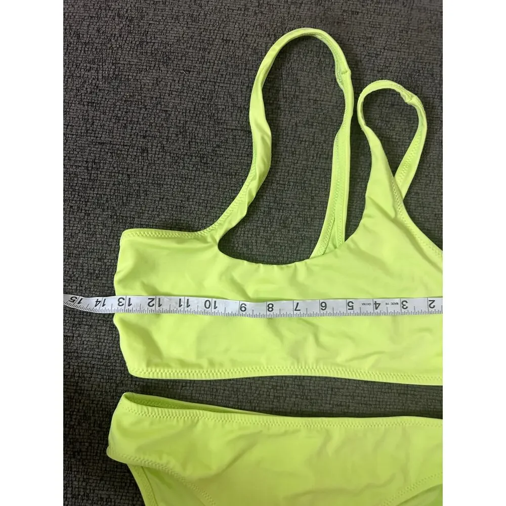 Solid & Striped The Brody Asymmetric Bikini Set size M in Pistachio NWT